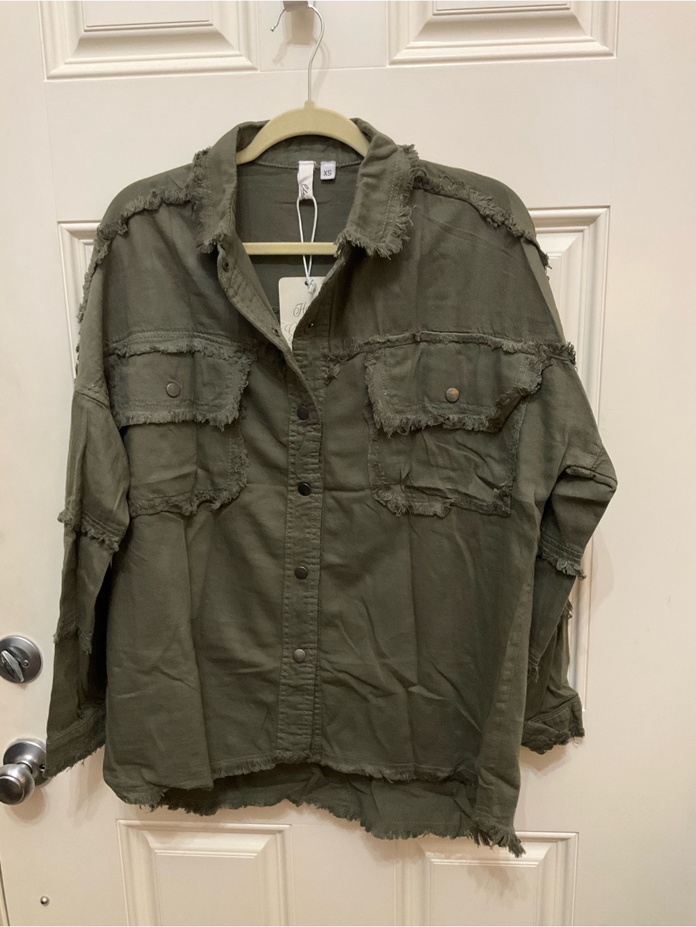 NWT Elan Devan Rock & Roll Oversized Jacket Olive XS New - Picture 2 of 10